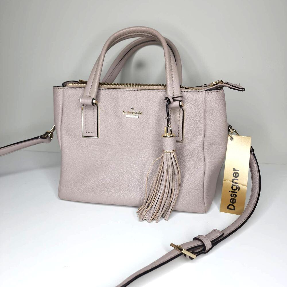 kate spade new york Kingston Drive Small Alena Leather Satchel Bag Bone Gray
